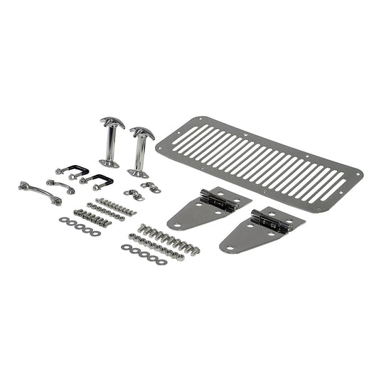 RUGGED RIDGE | 11101.01 | Complete Hood Kit,87-95 Jeep Cj & Wrangler,Stainless