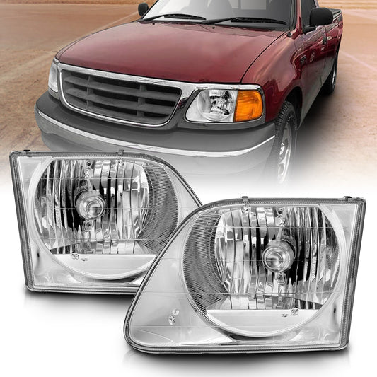 Anzo USA | Crystal Headlight Set Clear Lens Chrome Housing Pair | Fits F-150 | 111030
