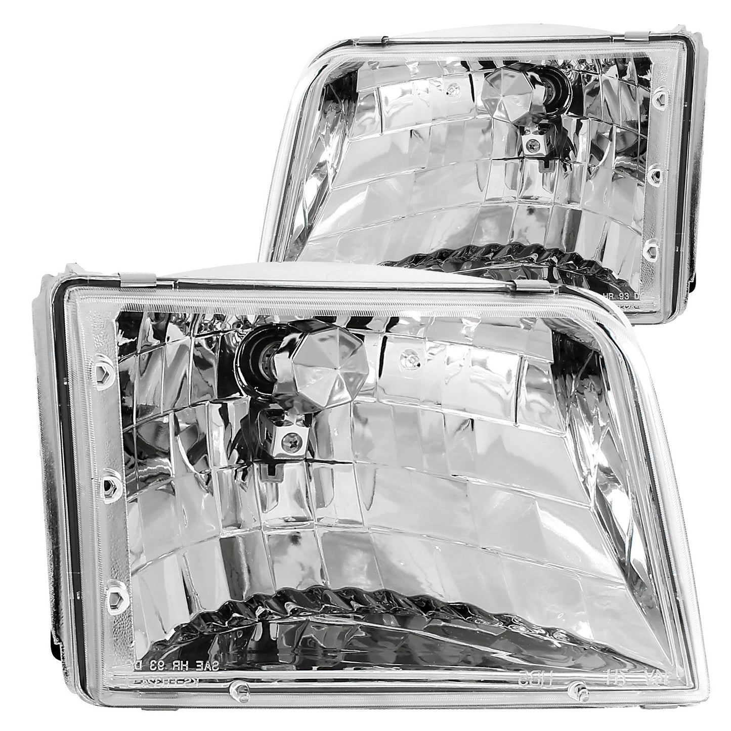 Anzo USA | Crystal Headlight Set Clear Lens Chrome Housing Pair | Fits Ranger | 111036