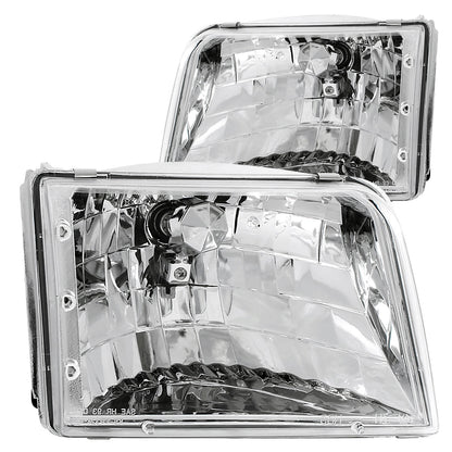 Anzo USA | Crystal Headlight Set Clear Lens Chrome Housing Pair | Fits Ranger | 111036