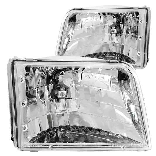 Anzo USA | Crystal Headlight Set Clear Lens Chrome Housing Pair | Fits Ranger | 111036