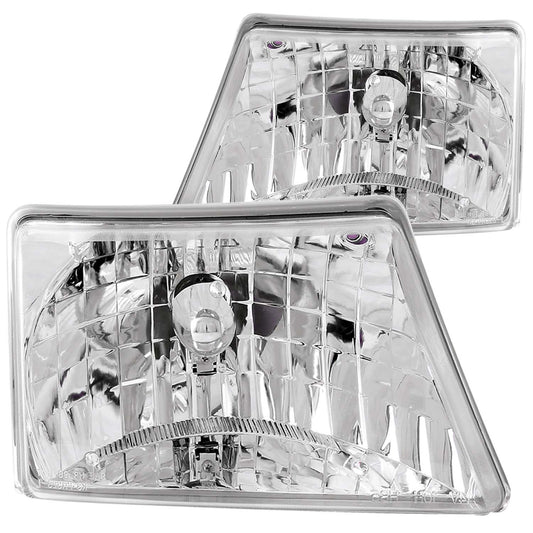 Anzo USA | Crystal Headlight Set Clear Lens Chrome Housing Pair | Fits Ranger | 111037