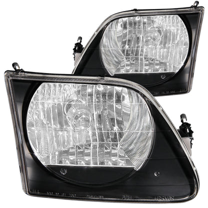 Anzo USA | Crystal Headlight Set Clear Lens Black Housing G2 Pair | Fits F-150 | 111083