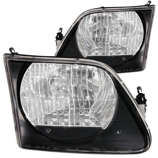 Anzo USA | Crystal Headlight Set Clear Lens Black Housing G2 Pair | Fits F-150 | 111083