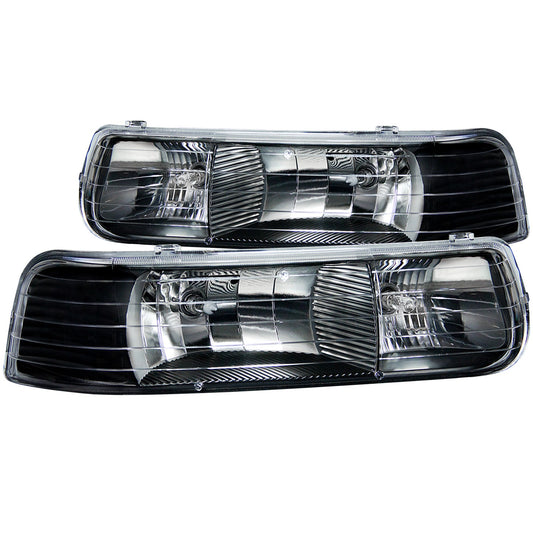 Anzo USA | Crystal Headlight Set Clear Lens Black Housing Pair | Fits Silverado 1500 | 111155