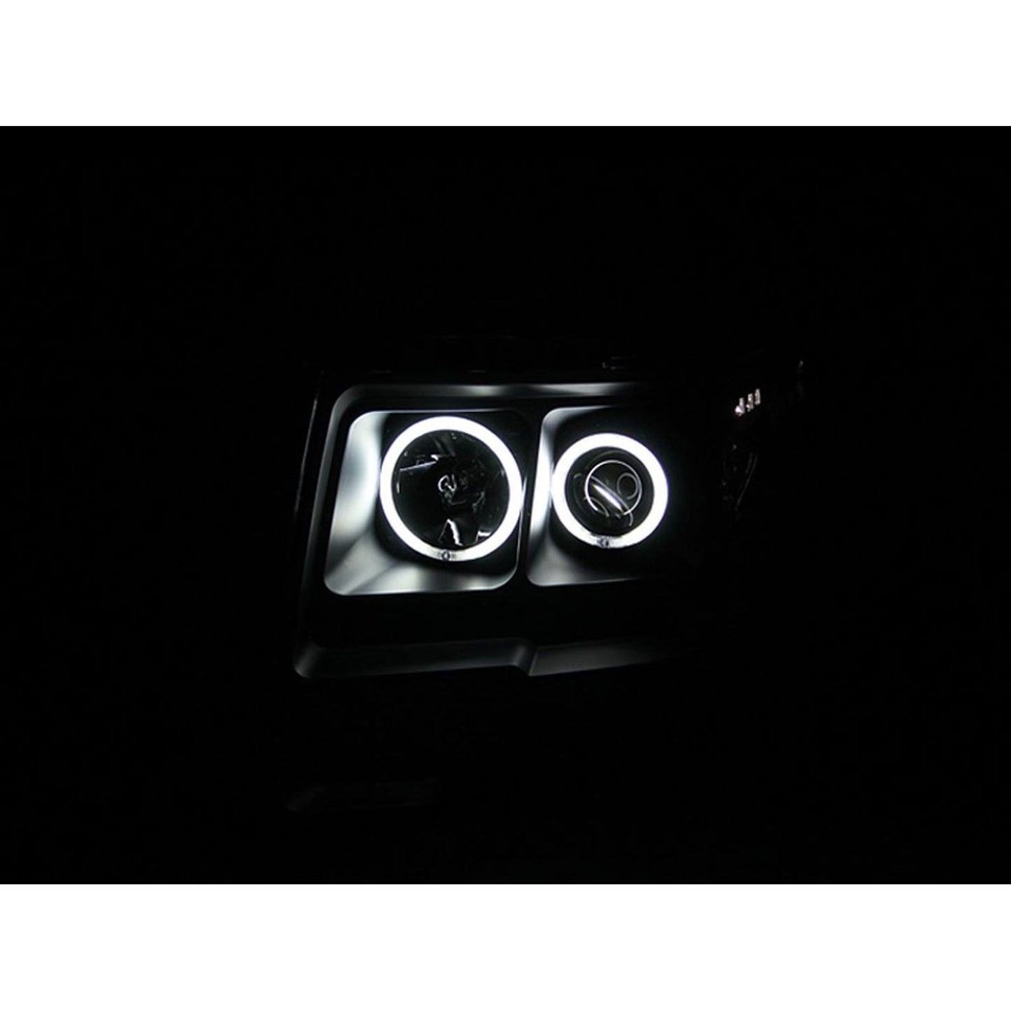 Anzo USA | Projector Headlight Set w/Halo Clear Lens Black Housing RX Halo w/LED Parking/Projector/Halo Pair | Fits F-150 | 111161