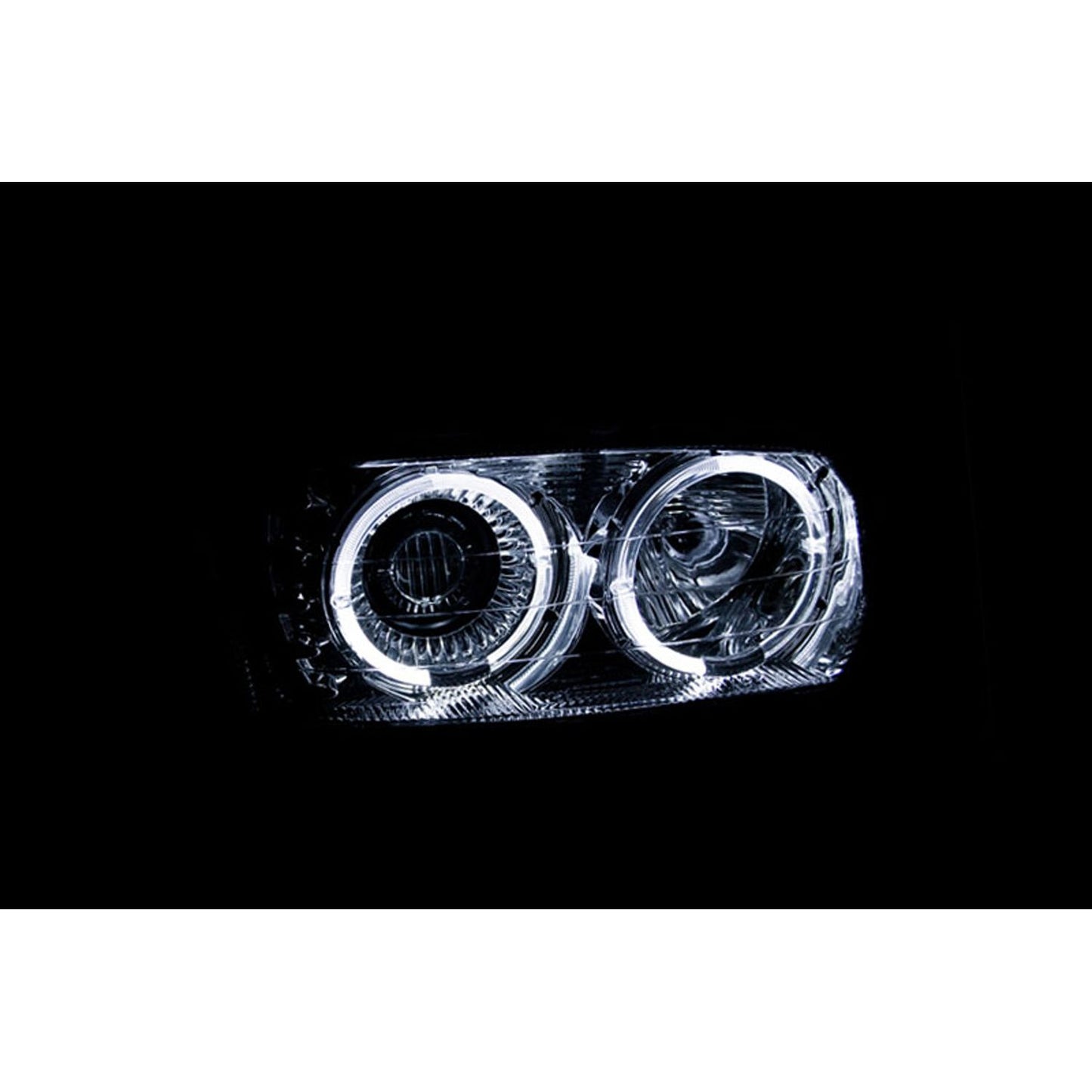 Anzo USA | Projector Headlight Set w/Halo Clear Lens Chrome Housing Pair CCFL | Fits Sierra 1500 | 111191
