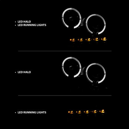 Anzo USA | Projector Headlight Set w/Halo Clear Lens Black Housing w/2 Halos w/LED Parking/Projector/Halos G2 Pair | Fits F-150 | 111204