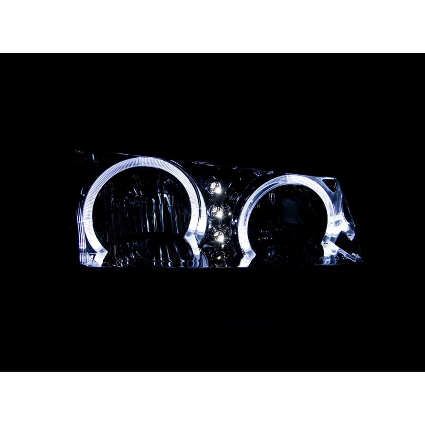 Anzo USA | Crystal Headlight Set w/Halo Clear Lens Black Housing w/LED Parking/Halo Pair | Fits Silverado 1500 | 111212