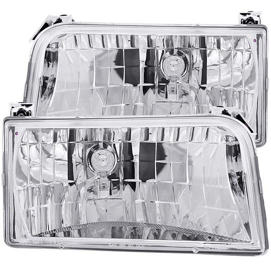 Anzo USA | Crystal Headlight Set Clear Lens Chrome Housing Pair | Fits F-150 | 111247