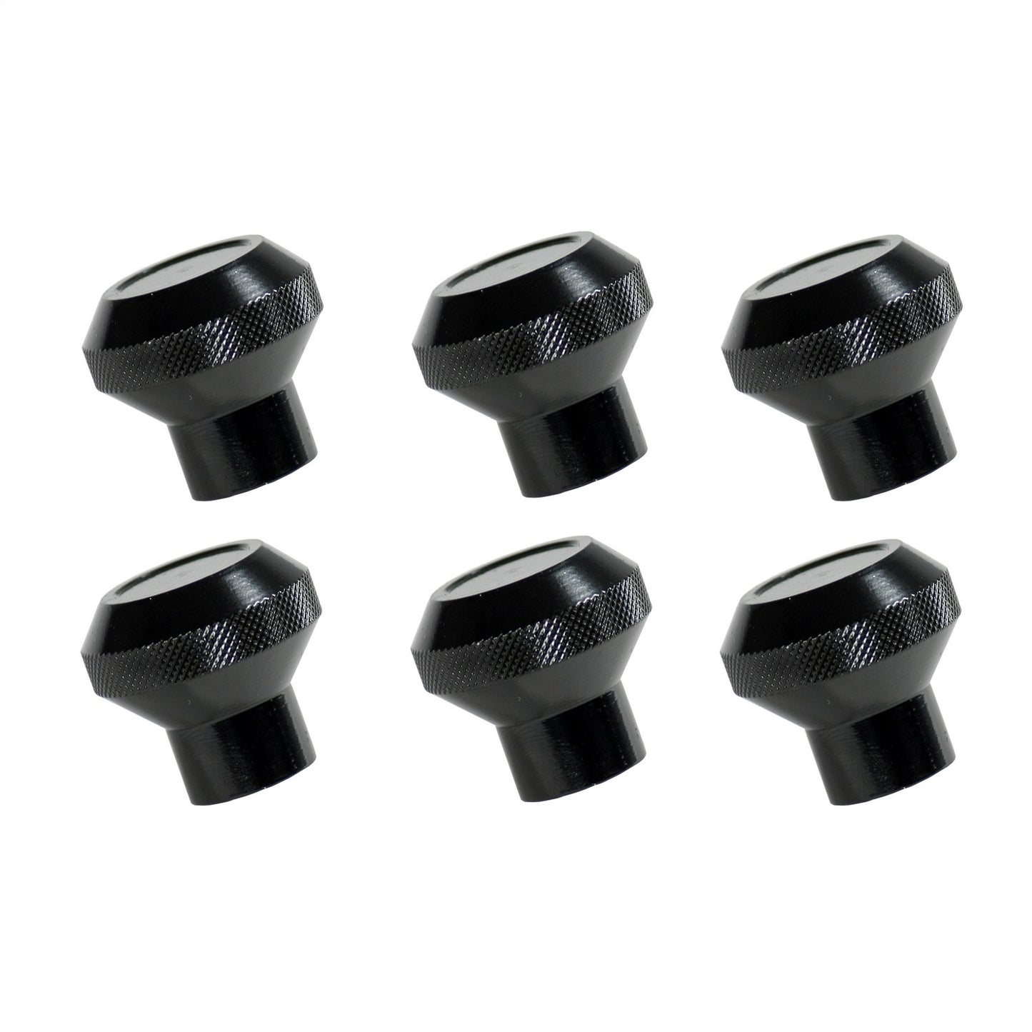 RUGGED RIDGE | 11126.02 | Billet Stainless Dash Knob Set, Black, 76-86 Cj