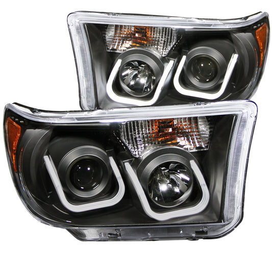 Anzo USA | Projector Headlight Set Clear Lens Black Housing w/U-Bar Pair | Fits Tundra | 111294