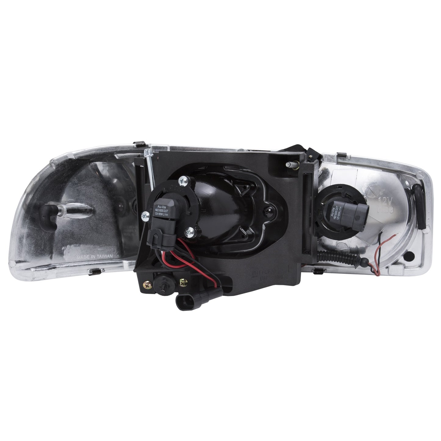Anzo USA | Projector Headlight Set Clear Lens Black Housing w/U-Bar Pair | Fits Sierra 1500 | 111303