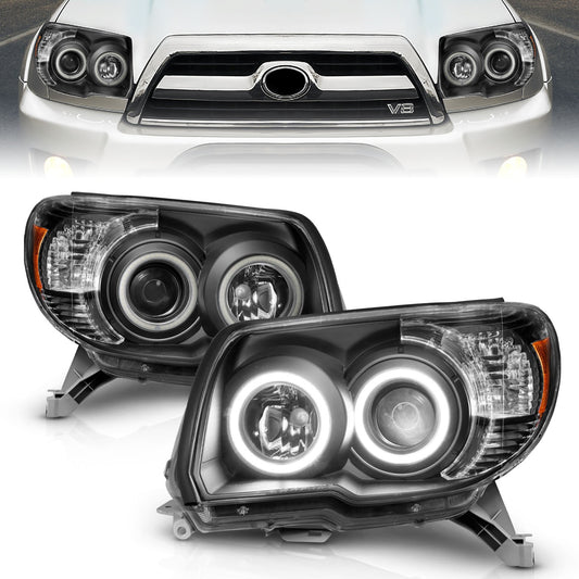 Anzo USA | Projector Headlight Set Clear Lens Black Housing w/U-Bar Pair | Fits 4Runner | 111320