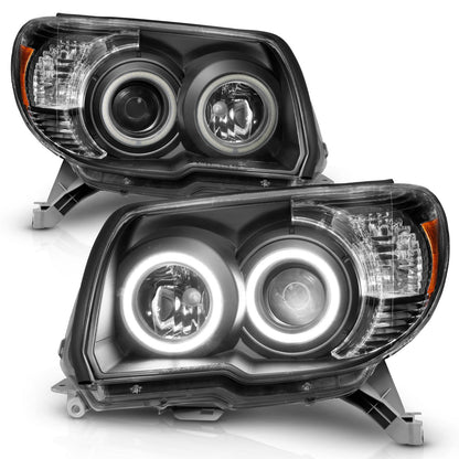 Anzo USA | Projector Headlight Set Clear Lens Black Housing w/U-Bar Pair | Fits 4Runner | 111320