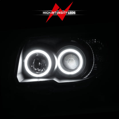 Anzo USA | Projector Headlight Set Clear Lens Black Housing w/U-Bar Pair | Fits 4Runner | 111320
