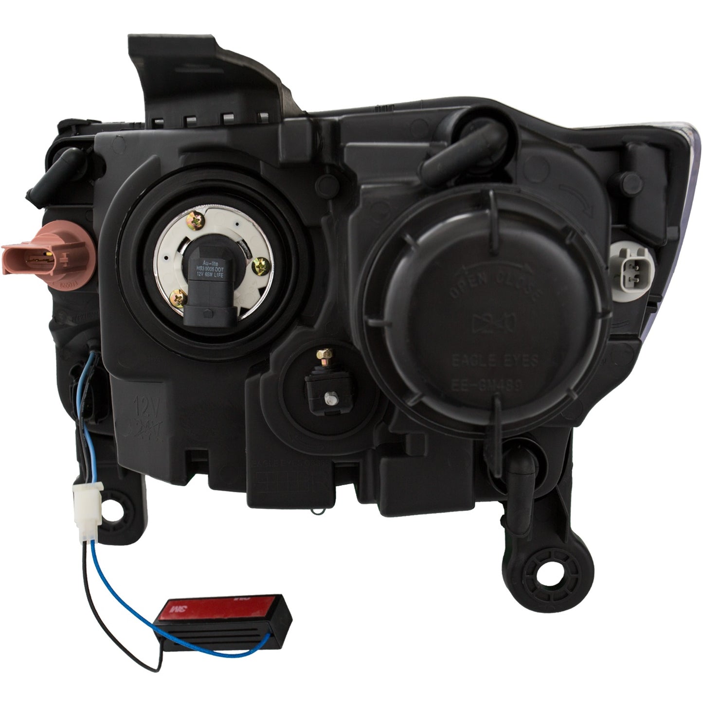 Anzo USA | Projector Headlight Set Clear Lens Chrome Housing Pair w/Plank Style Design | Fits Grand Cherokee | 111328