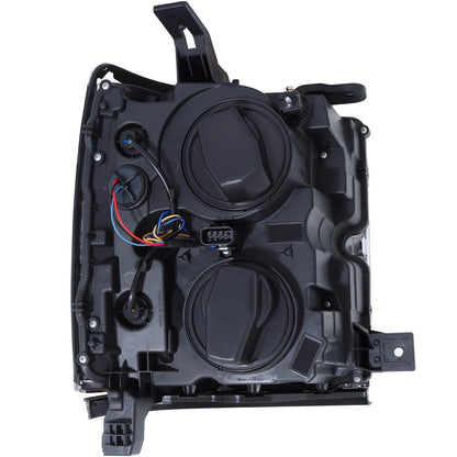 Anzo USA | Projector Headlight Set w/Plank Style Design Black w/Amber | Fits Silverado 2500 HD | 111363