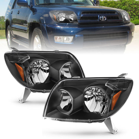 Anzo USA | Crystal Headlight Set Clear Lens Black Housing White/Amber | Fits 4Runner | 111394