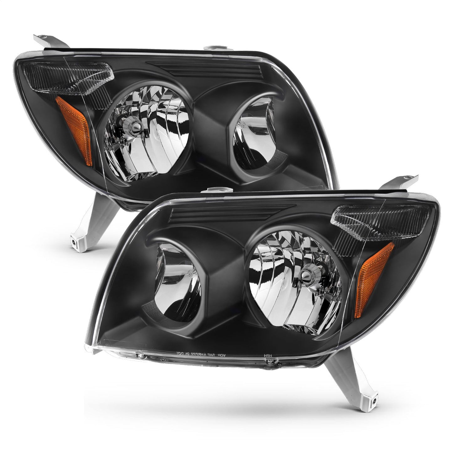 Anzo USA | Crystal Headlight Set Clear Lens Black Housing White/Amber | Fits 4Runner | 111394