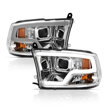 Anzo USA | Projector Headlight Set w/Plank Style Design Chrome | Fits Ram 1500 | 111405
