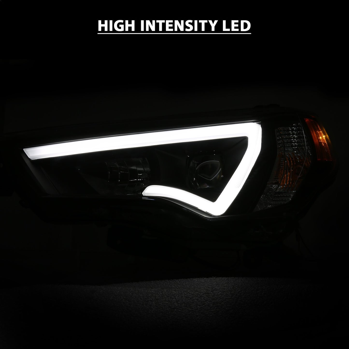 Anzo USA | Projector Headlight Set w/Plank Style Switchback Black w/Amber Pair | Fits 4Runner | 111416