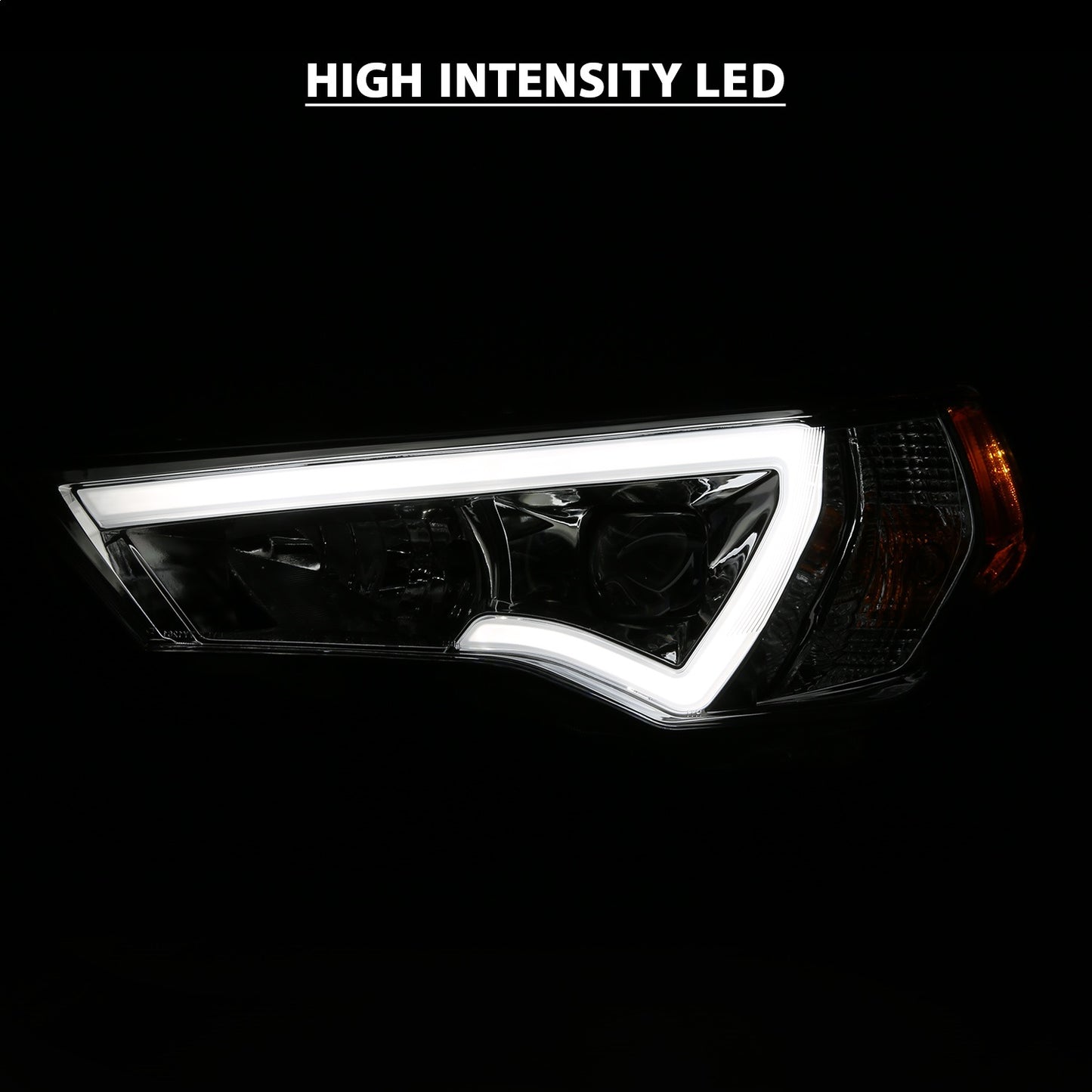 Anzo USA | Projector Headlight Set w/Plank Style Switchback Chrome w/Amber Pair | Fits 4Runner | 111417
