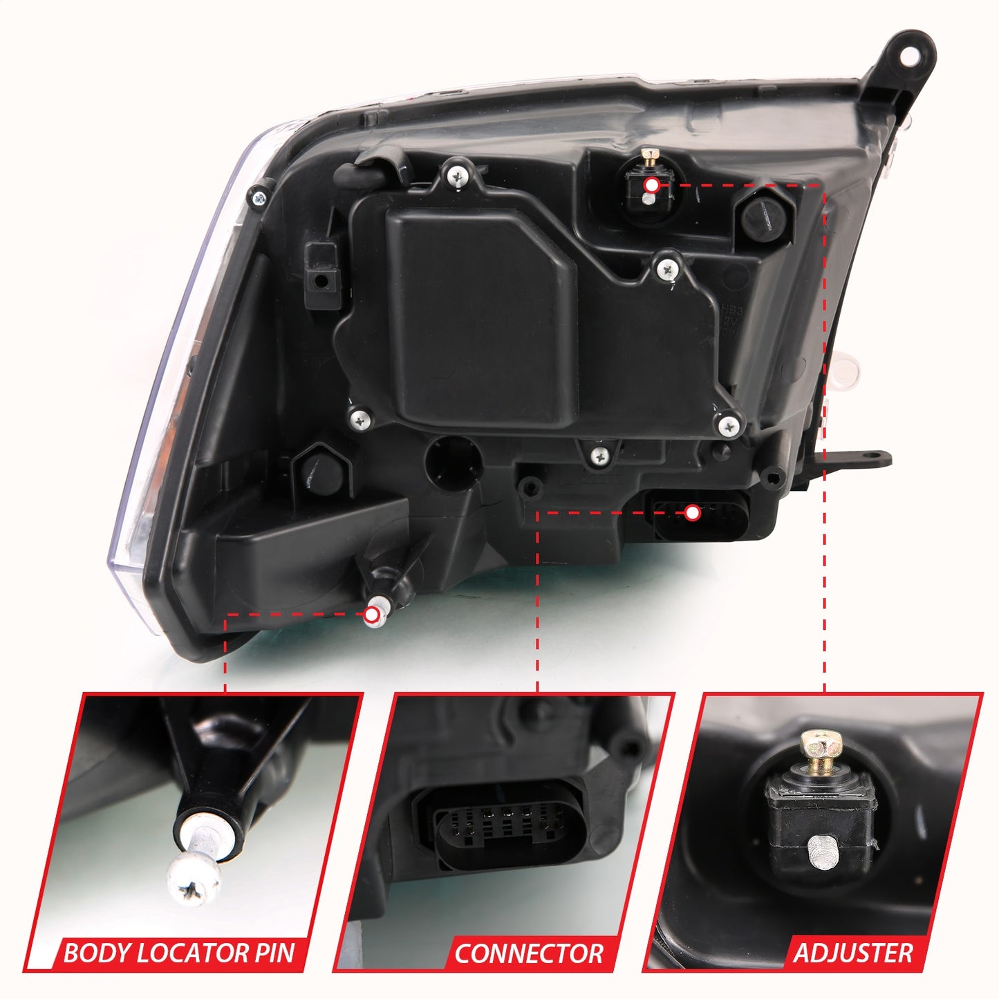 Anzo USA | Projector Headlight Set w/Switchback Black w/Amber Pair | Fits Ram 1500 | 111441