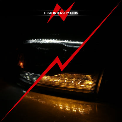 Anzo USA | Projector Headlight Set w/Switchback Black w/Amber Pair | Fits Ram 1500 | 111441