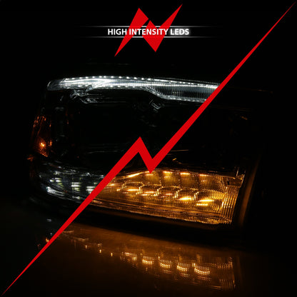 Anzo USA | Projector Headlight Set w/Switchback Chrome w/Amber Pair | Fits Ram 1500 | 111442