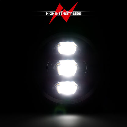 Anzo USA | LED Projector Headlight w/Plank Style Design Black Pair | Fits Wrangler | 111466