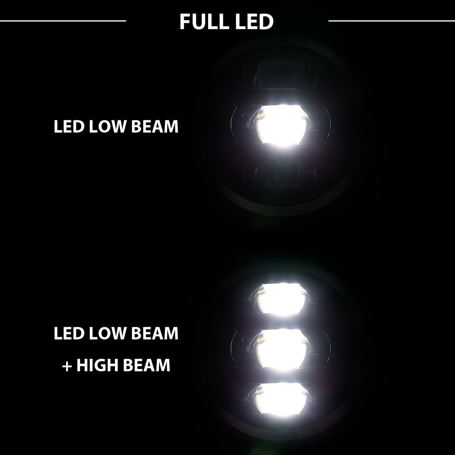 Anzo USA | LED Projector Headlight w/Plank Style Design Black Pair | Fits Wrangler | 111466