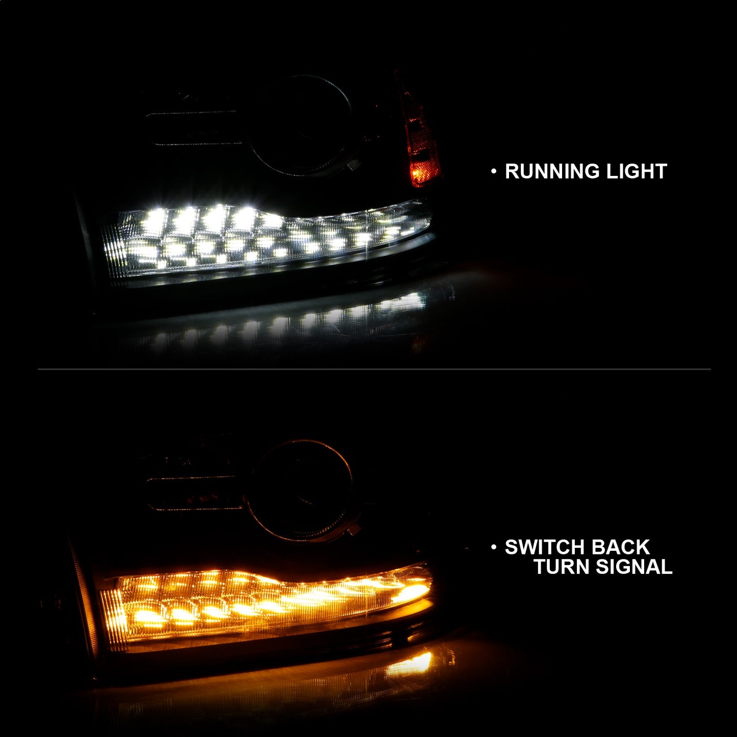 Anzo USA | Projector Headlight Set w/Halo w/Plank Style Switchback Matte Black Pair OE Style | Fits Ram 1500 | 111489