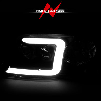 Anzo USA | Projector Headlight Set Clear Lens Black Housing w/Light Bar Pair | Fits F-150 | 111503