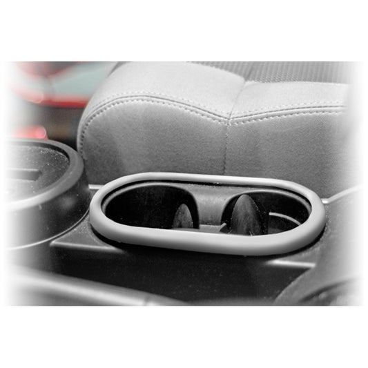 RUGGED RIDGE | 11151.13 | Front Cup Holder Trim, Brushed Silver, 07-10 Jeep Wrangler