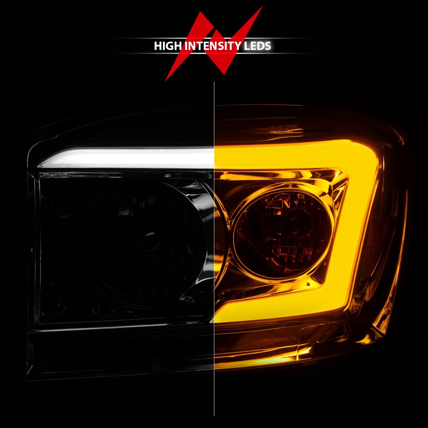 Anzo USA | Crystal Headlight Set Clear Lens Chrome Housing w/Light Bar Switchback Pair | Fits Ram 1500 | 111527