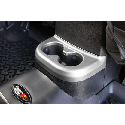 RUGGED RIDGE | 11152.18 | Center Cup Console,Brushed Silver,2Nd Row,11-16 Jeep Wrangler