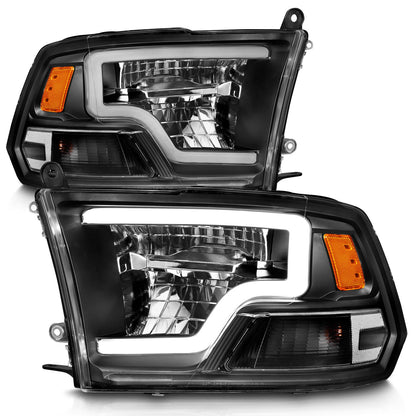Anzo USA | LED Projector Headlight LED Square Black Housing w/Light Bar Pair | Fits Ram 1500 | 111539