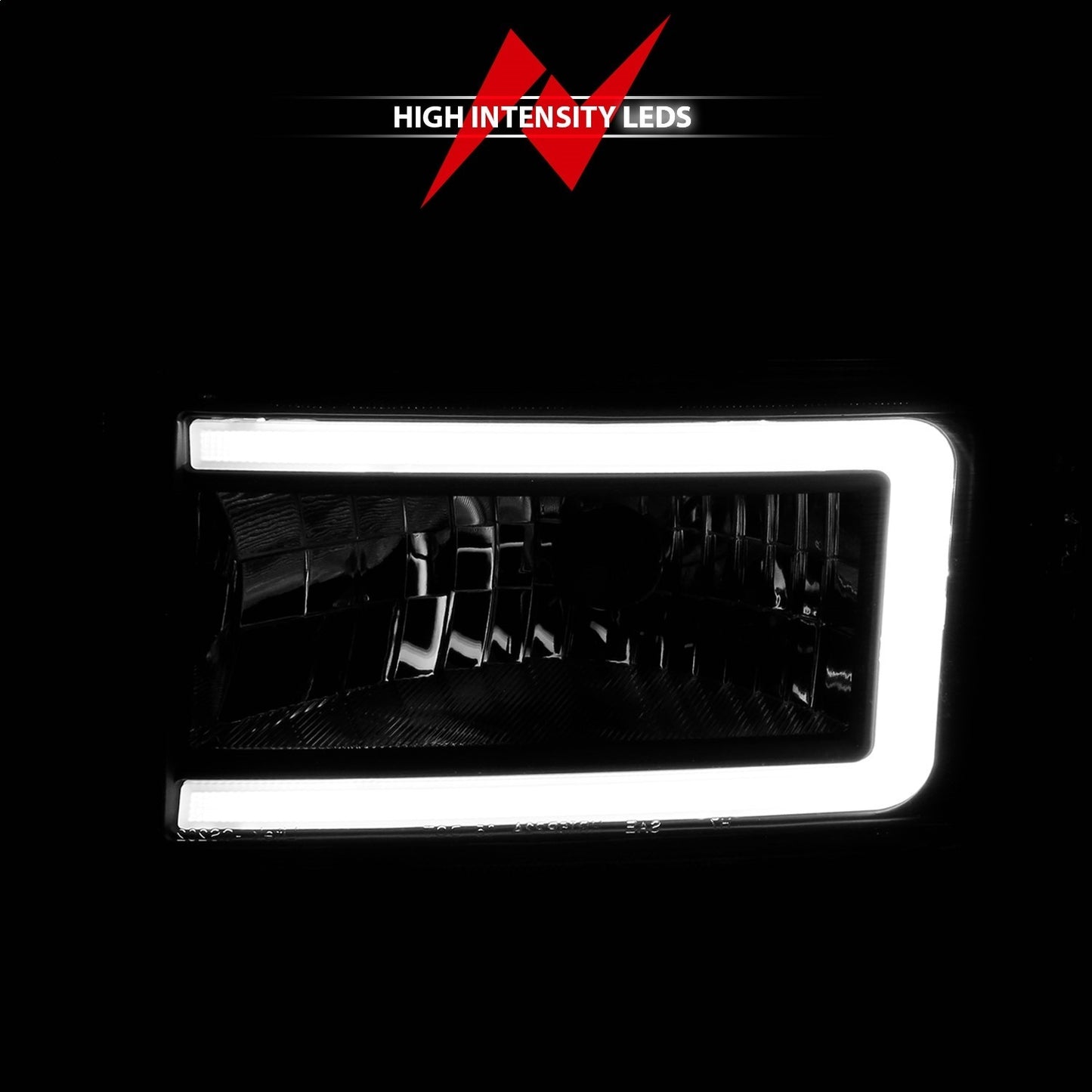 Anzo USA | LED Crystal Headlight Set w/Light Bar Black Housing Pair | Fits Ram 2500 | 111554
