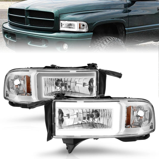 Anzo USA | LED Crystal Headlight Set w/Light Bar Chrome Housing Pair | Fits Ram 2500 | 111555
