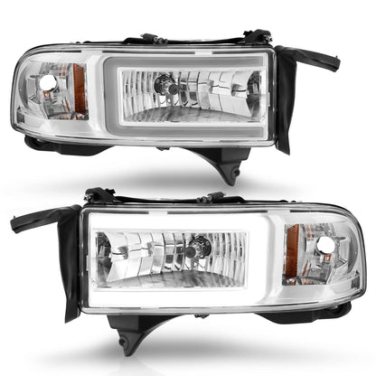 Anzo USA | LED Crystal Headlight Set w/Light Bar Chrome Housing Pair | Fits Ram 2500 | 111555