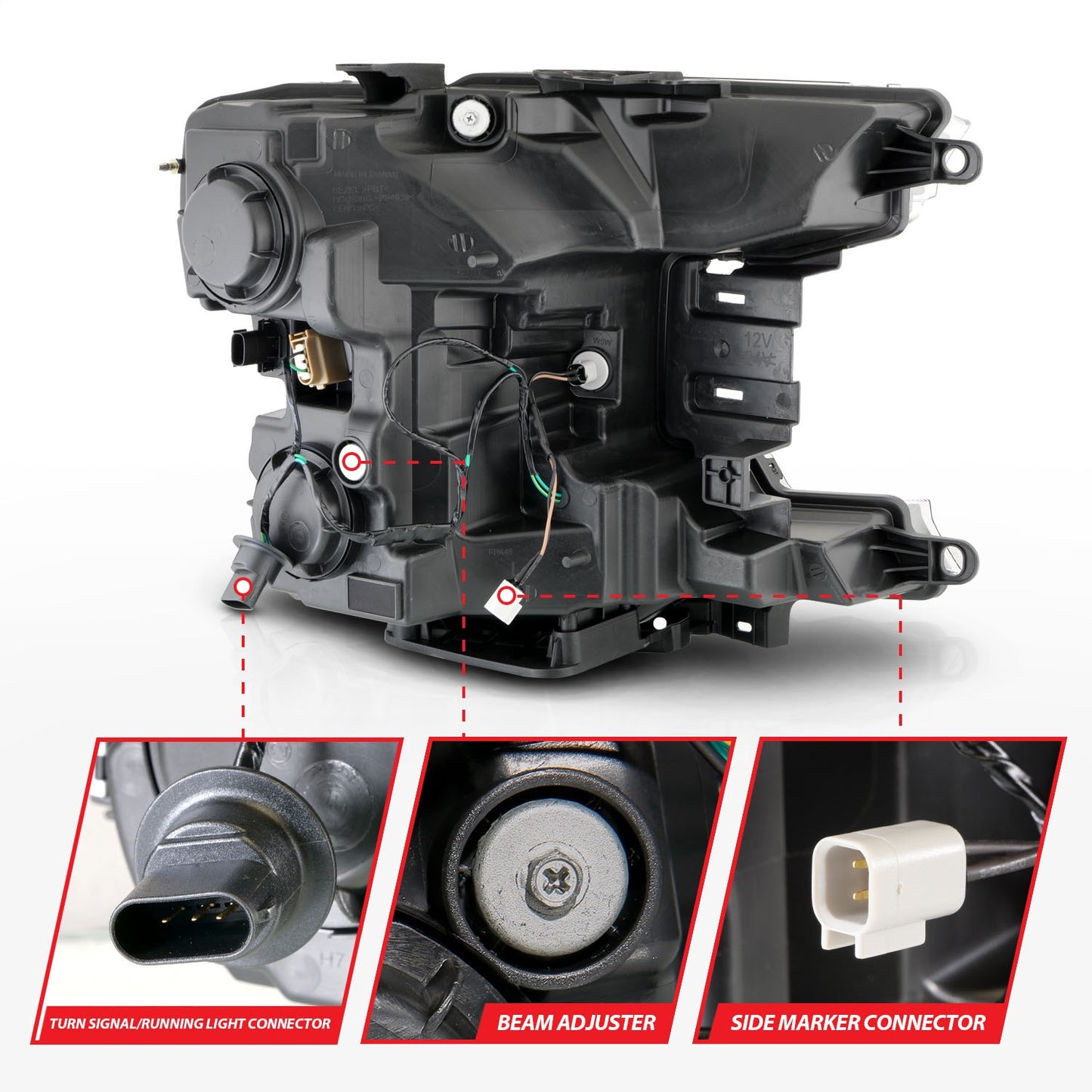 Anzo USA | LED Projector Headlight Clear Lens Black Housing w/Light Bar Switchback Sequential w/Initiation Light Pair | Fits F-150 | 111570
