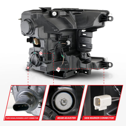 Anzo USA | LED Projector Headlight Clear Lens Black Housing w/Light Bar Switchback Sequential w/Initiation Light Pair | Fits F-150 | 111570