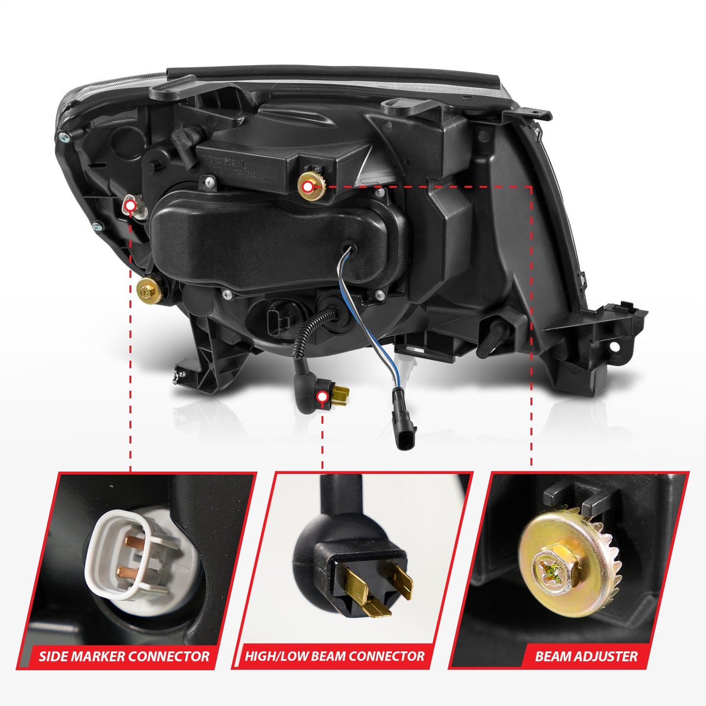 Anzo USA | LED Projector Headlight Clear Lens Black Housing w/Light Bar Switchback Sequential w/Initiation Light Pair | Fits Tacoma | 111581