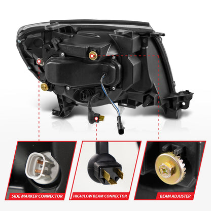 Anzo USA | LED Projector Headlight Clear Lens Black Housing w/Light Bar Switchback Sequential w/Initiation Light Pair | Fits Tacoma | 111581