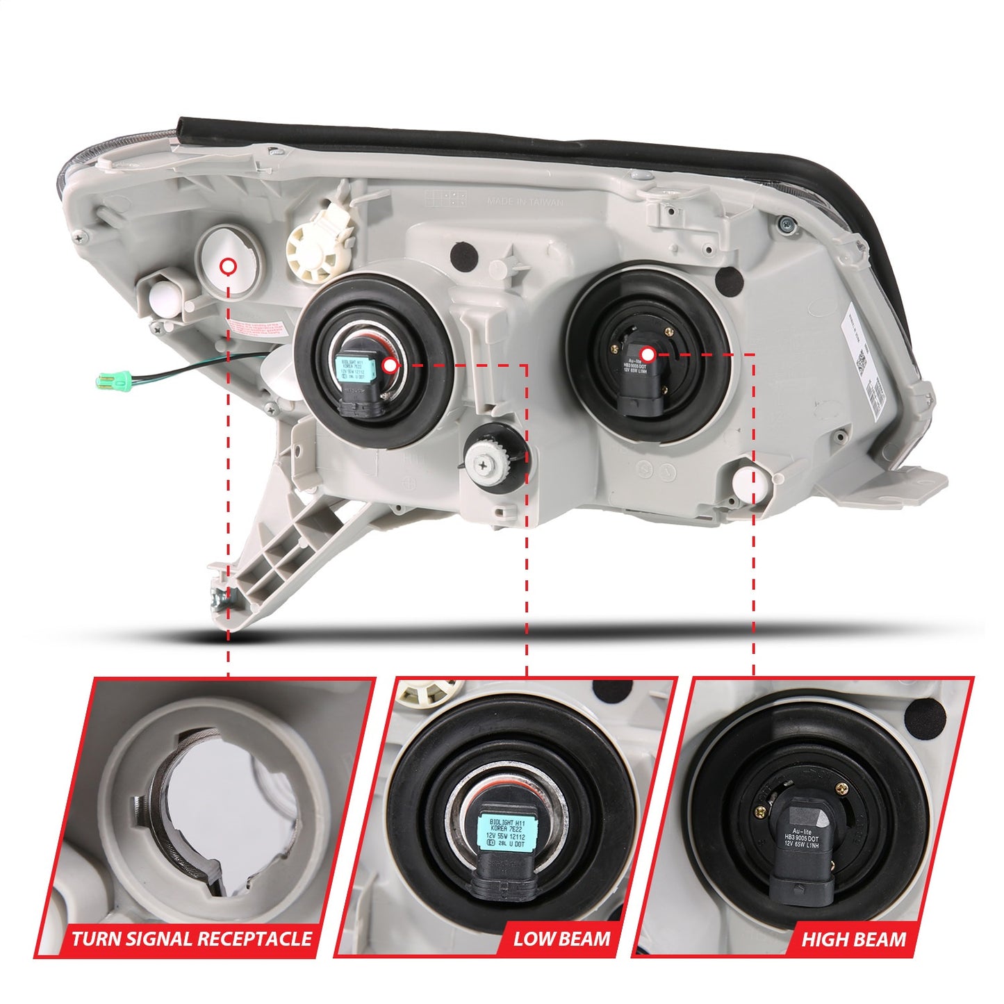 Anzo USA | LED Projector Headlight Black | Fits 4Runner | 111616