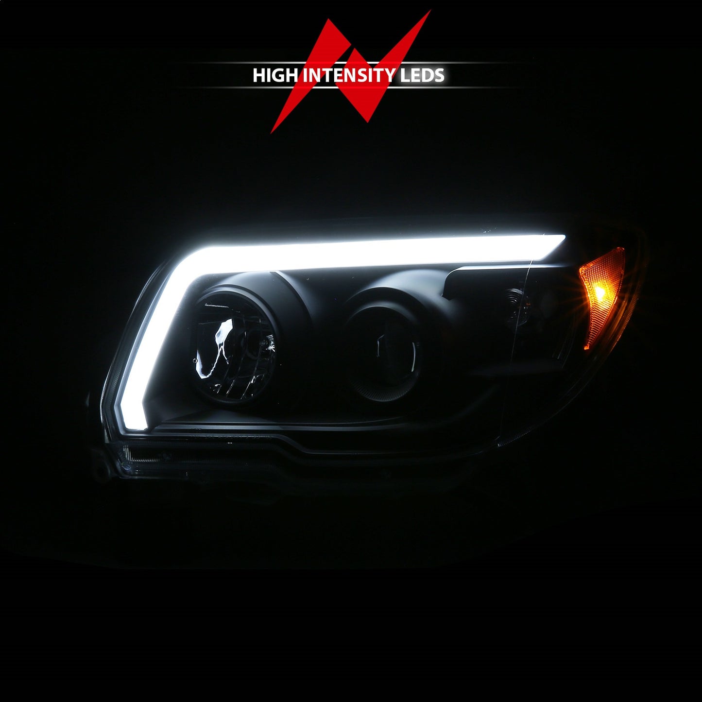 Anzo USA | LED Projector Headlight Black | Fits 4Runner | 111616