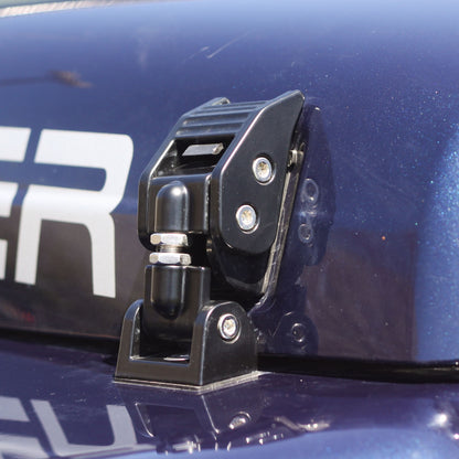 RUGGED RIDGE | 11210.15 | Hood Catches, Black Aluminum, 97-06 Jeep Wrangler