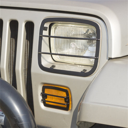 RUGGED RIDGE | 11230.02 | Front, Headlight And Turn Signal Guards, Black, 87-95 Wrangler (4 Pieces)