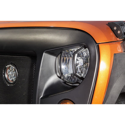RUGGED RIDGE | 11230.12 | Elite Headlight Euro Guards, Txt.Blk; 07-17 Jk/Jku